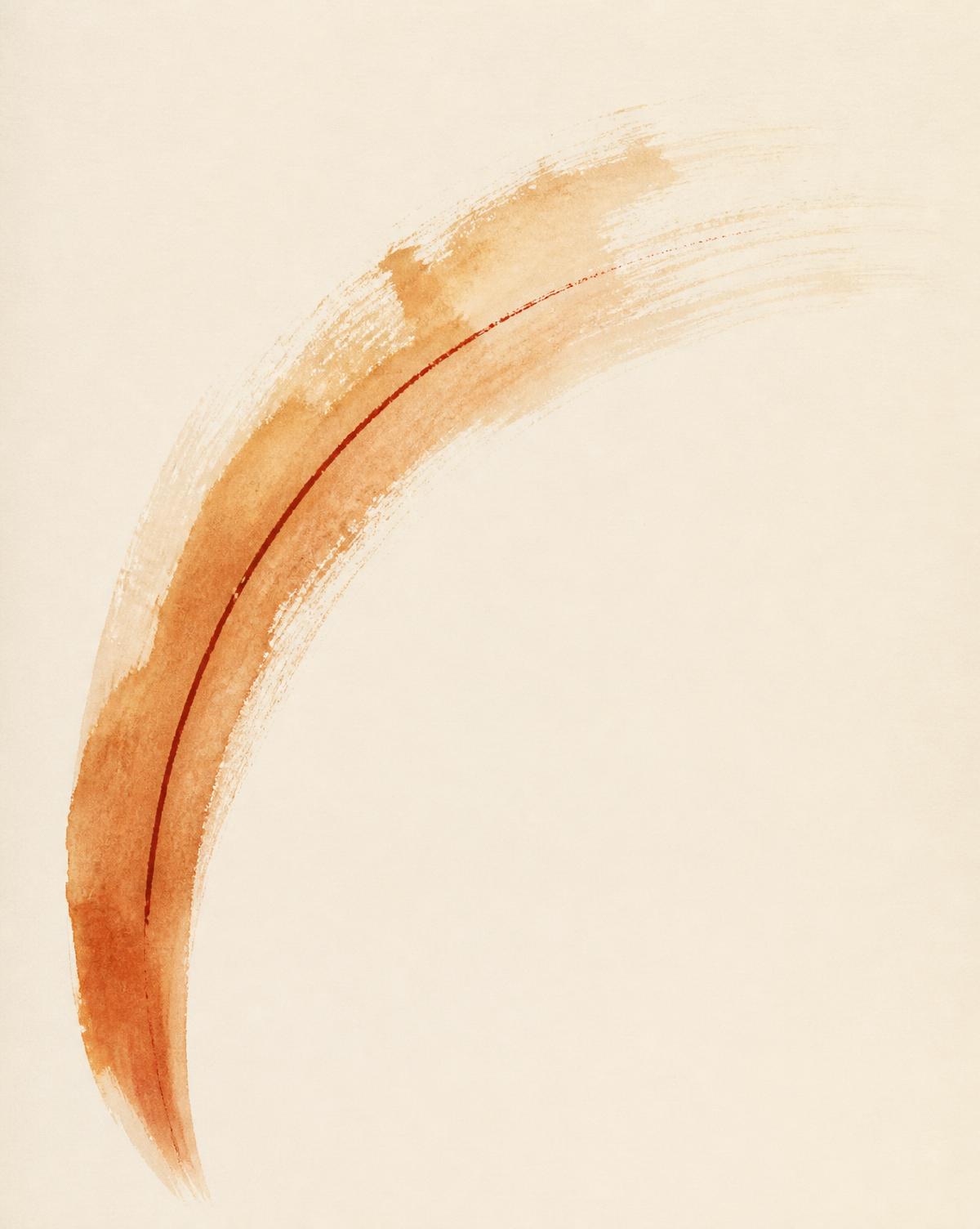 Watercolour movement study in clay and rouge